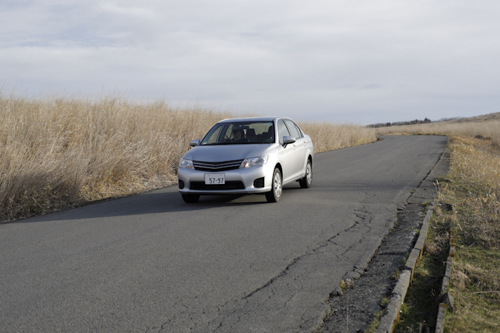 driving a car on the road